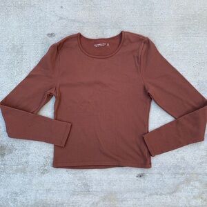 Abercrombie & Fitch Soft Long Sleeve Shirt Brown Loungewear Size M